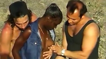Black Woman Experiences A Threesome With Two White Men By The Seaside