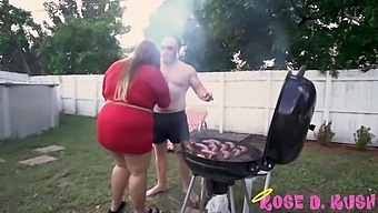 Chubby Rose Kush Pleasures A Stud'S Nipples In Public