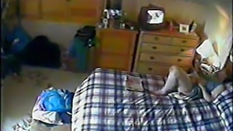 Mature Mom Pleasures Herself While Watching Son'S Porn, Caught On Hidden Camera