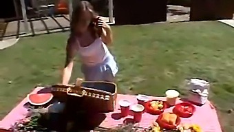 Little April Shows Off Her Natural Body And Pleasures Herself In The Great Outdoors