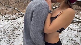 Horny Wife Enjoys Snowy Threesome With Husband And Friend