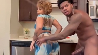 Big Black Cock In Tight Kitchen Pussy