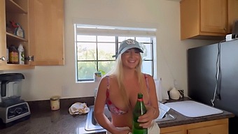Hot Blonde Gets Her Husband’s Help To Satisfy Her Urges With Their Neighbor.